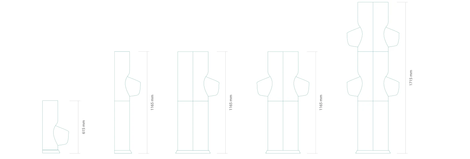 Level compositions — 615 to 1715 mm